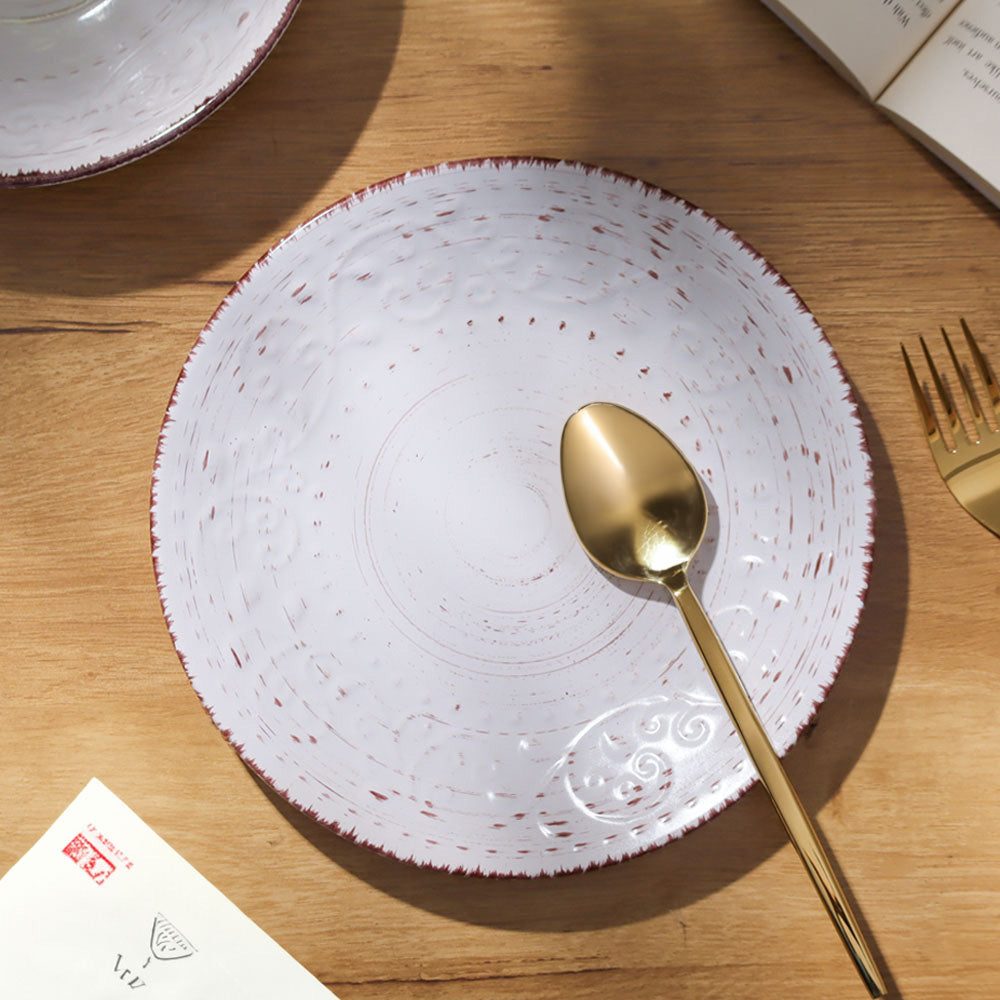 Ella Medium Plate - Vintage White