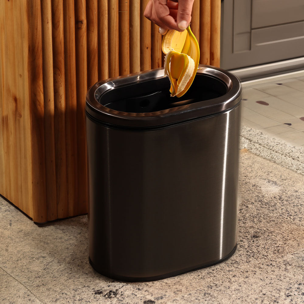 Ellipse Waste Bin 9L - Dark Silver