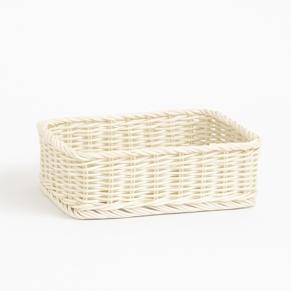 Elsa Rectangular Basket Medium - Ivory