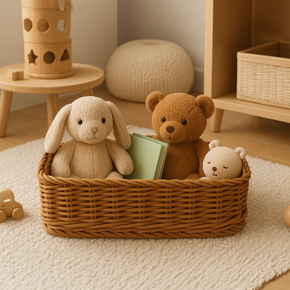 Elsa Rectangular Basket Medium - Khaki