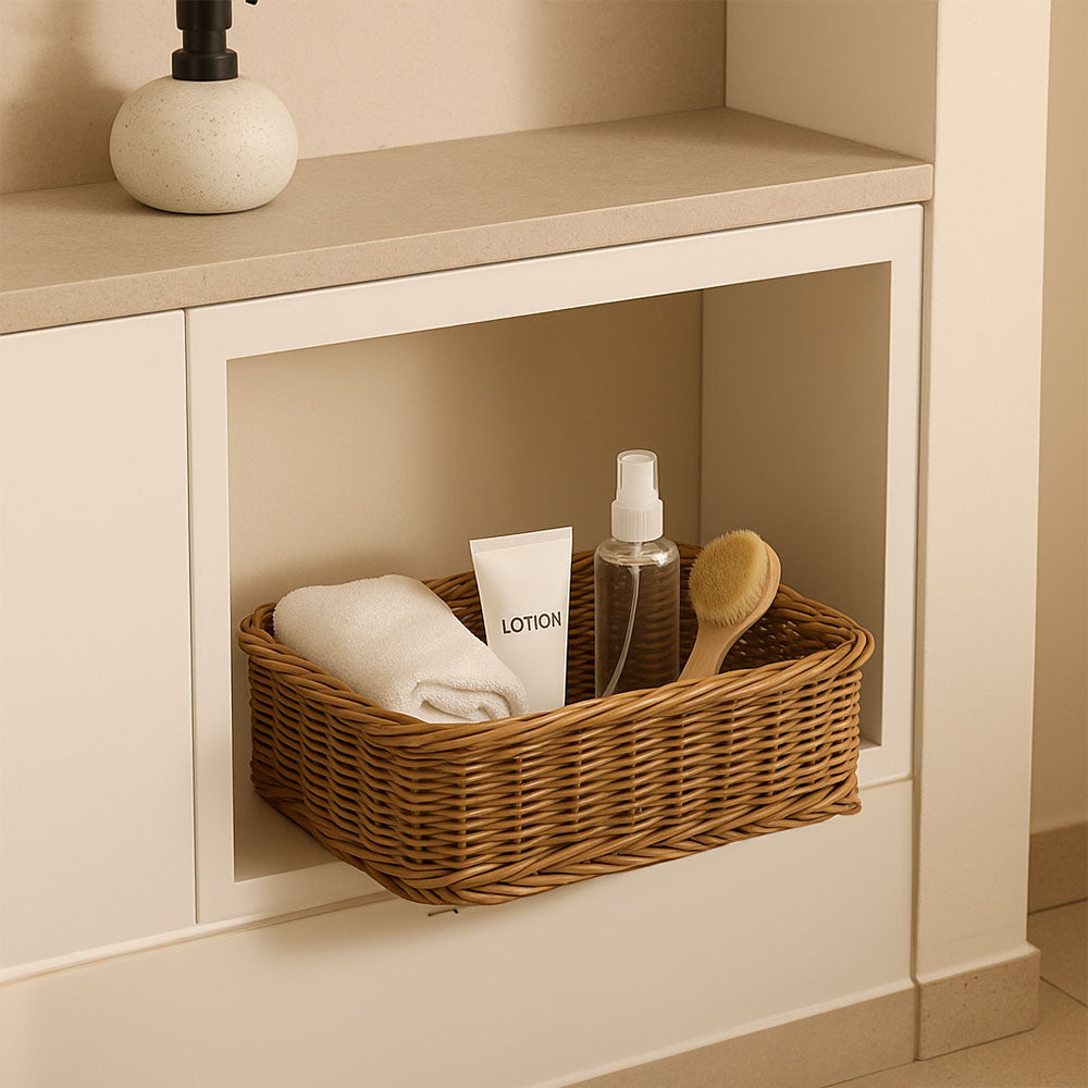 Elsa Rectangular Basket Medium - Khaki