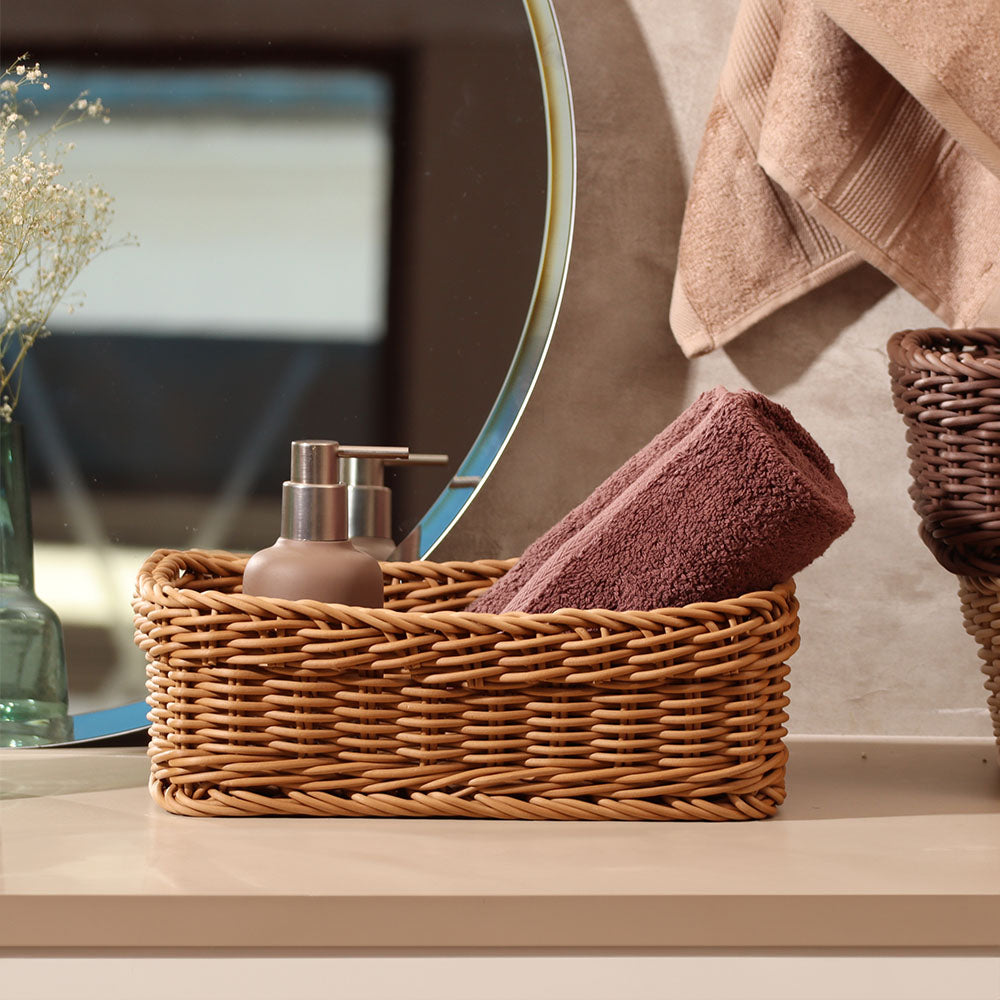 Elsa Rectangular Basket Medium - Khaki