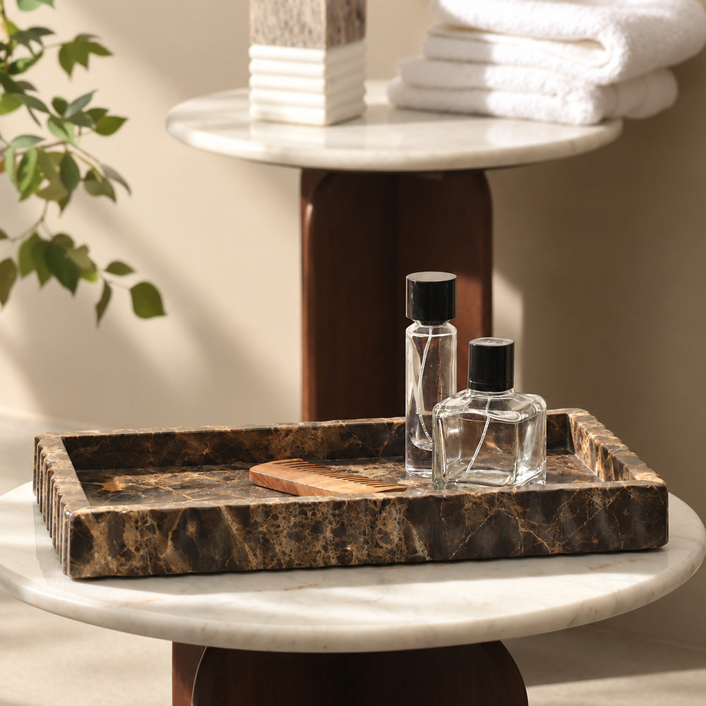 Elto Marble Decorative Tray Medium - Coffee