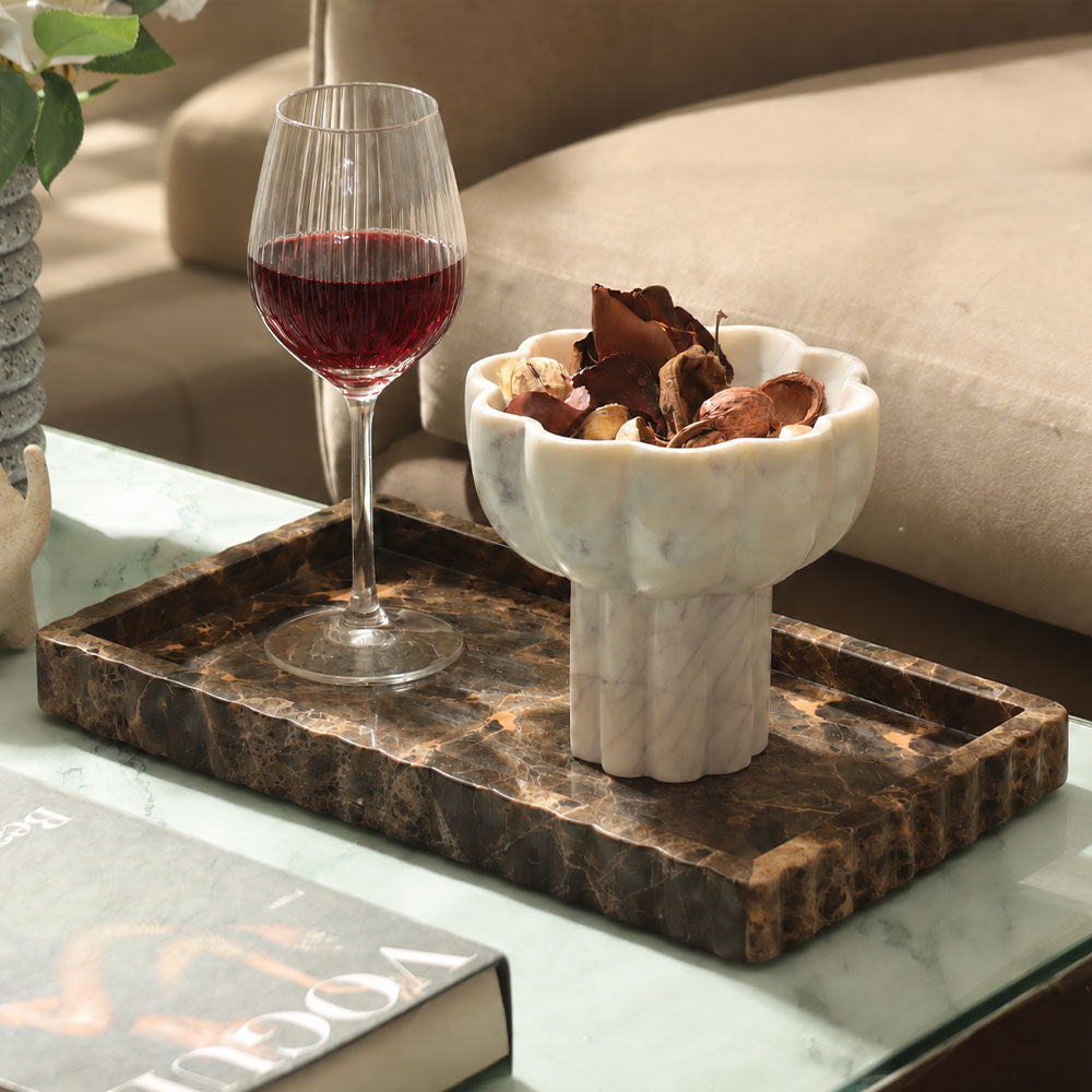 Elto Marble Decorative Tray Medium - Coffee