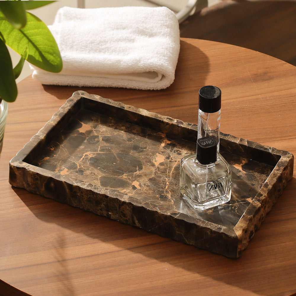 Elto Marble Decorative Tray Medium - Coffee