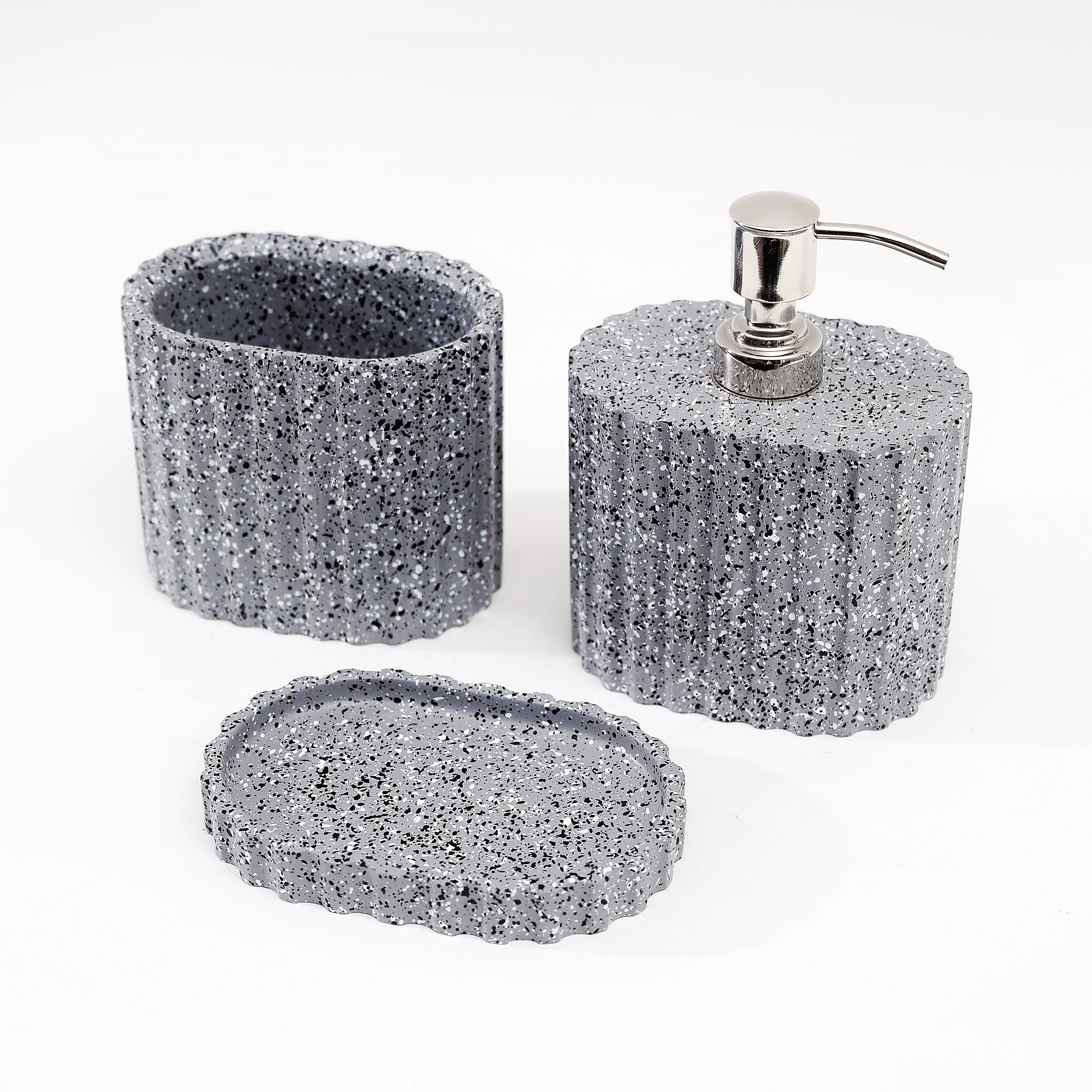 Emory 3-Piece Bathroom Set - Speckled Grey