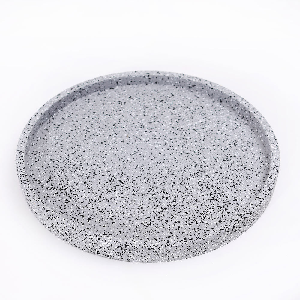 Emory Round Tray - Speckled Grey