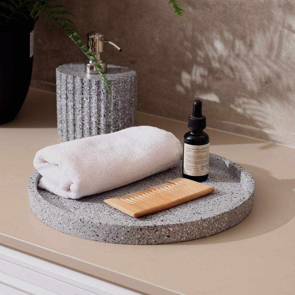 Emory Round Tray - Speckled Grey