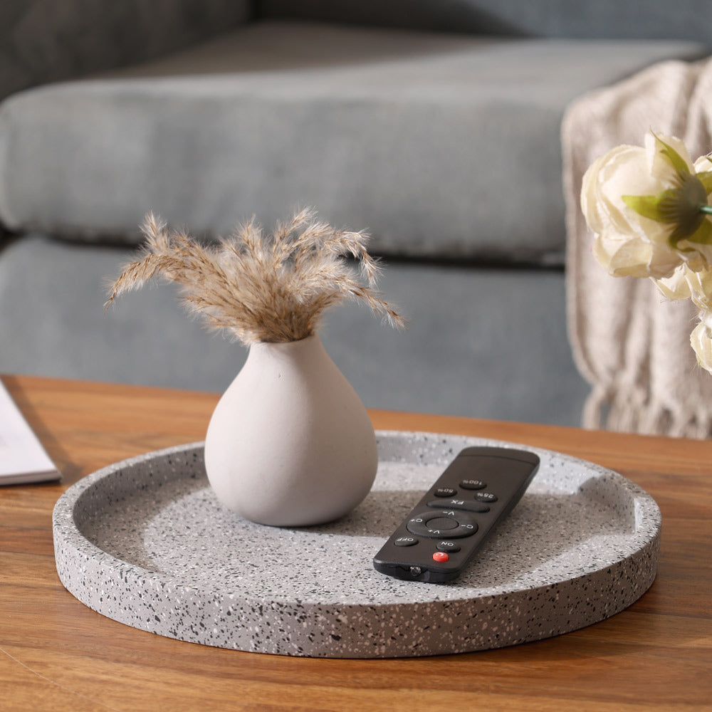 Emory Round Tray - Speckled Grey