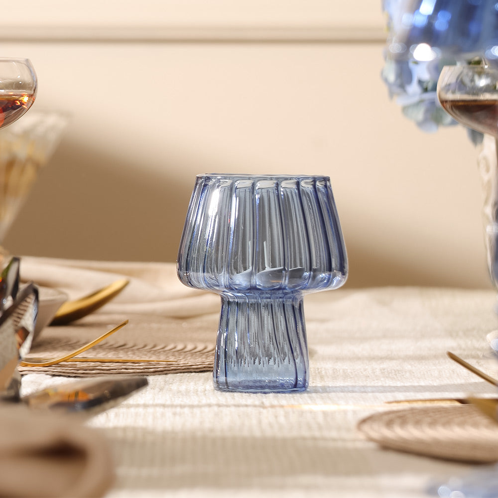 Emir Glass Tealight Holder - Blue