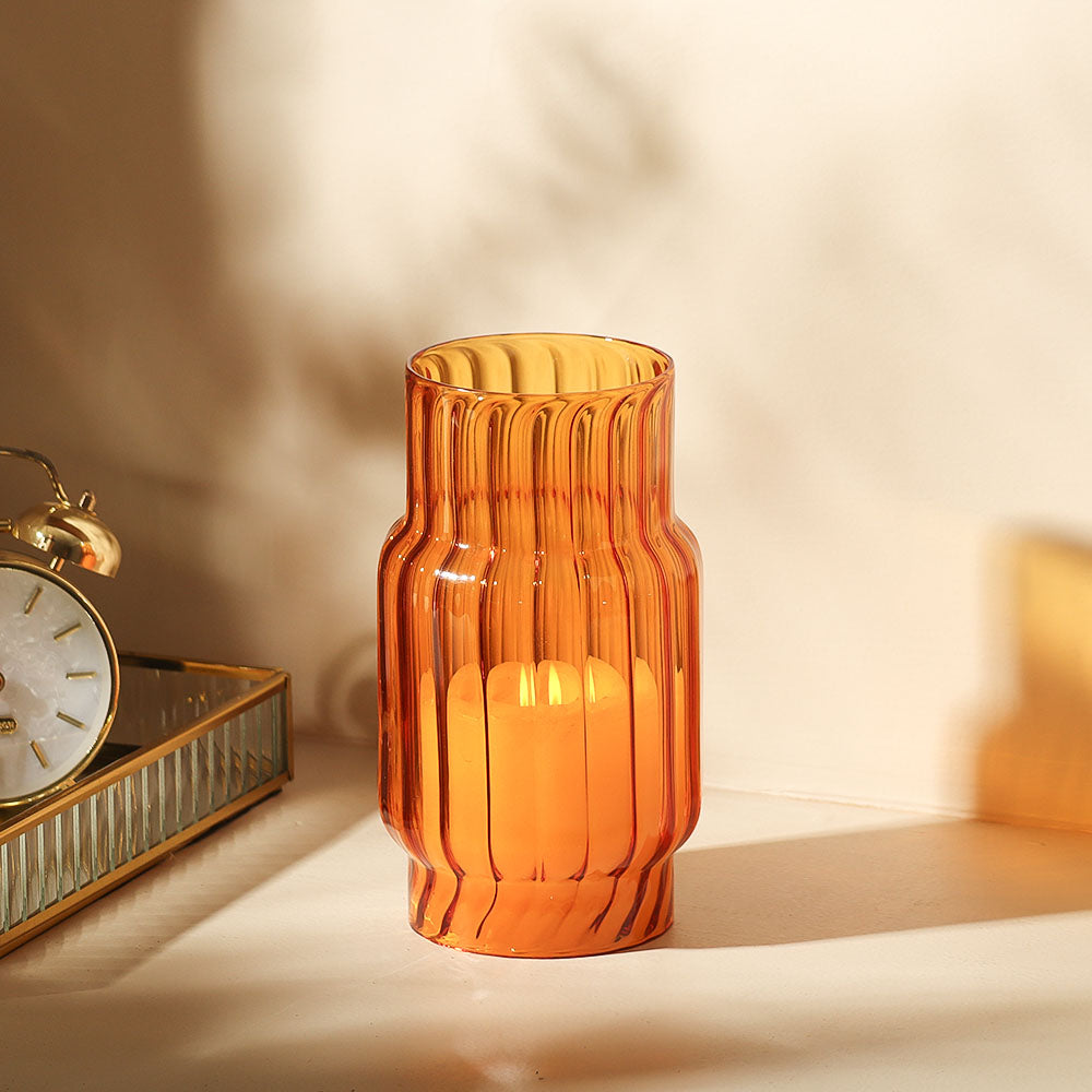 Emir Glass Hurricane Tall - Burnt Orange