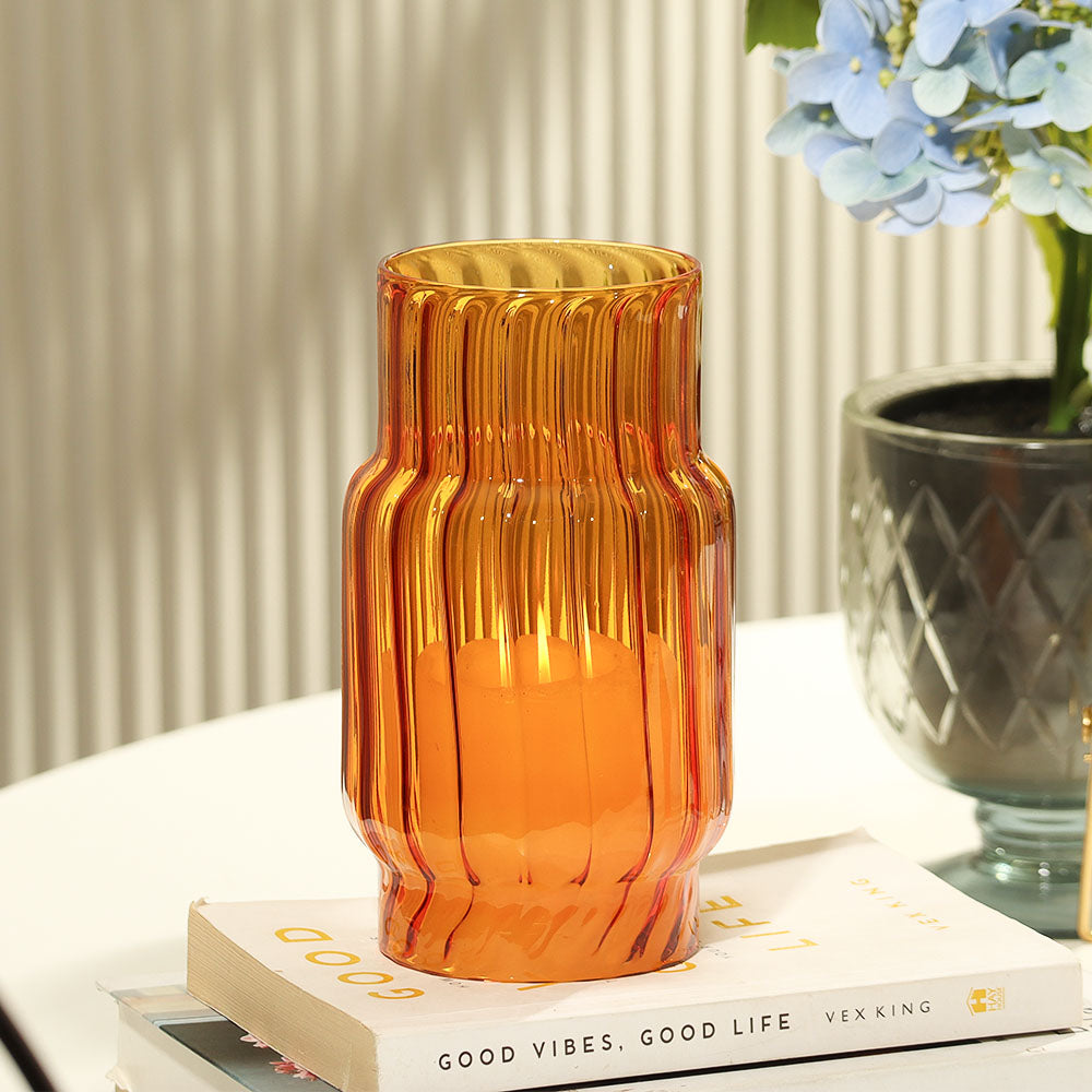 Emir Glass Hurricane Tall - Burnt Orange
