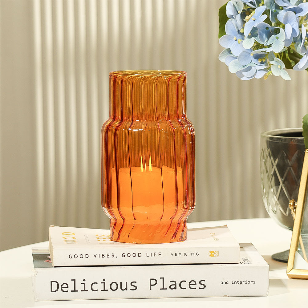 Emir Glass Hurricane Tall - Burnt Orange