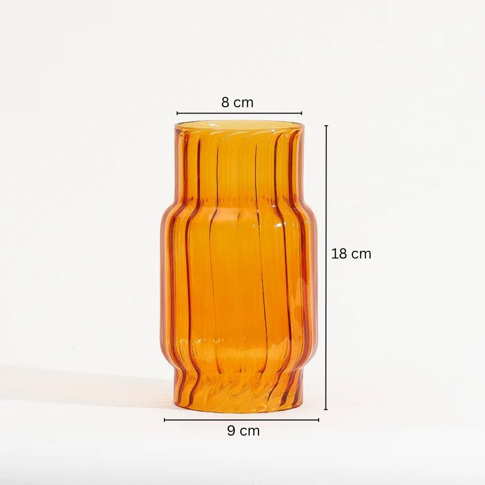 Emir Glass Hurricane Tall - Burnt Orange