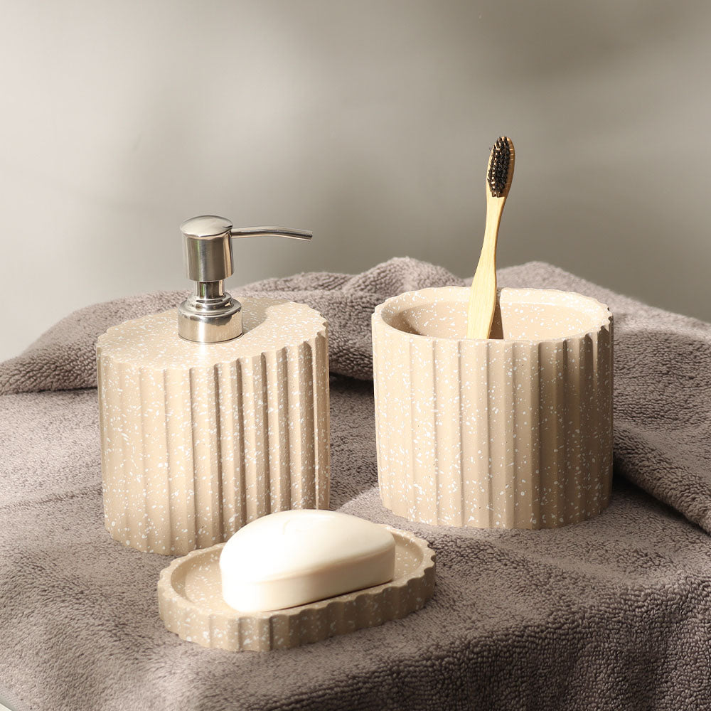 Emory 3-Piece Bathroom Set - Speckled Taupe