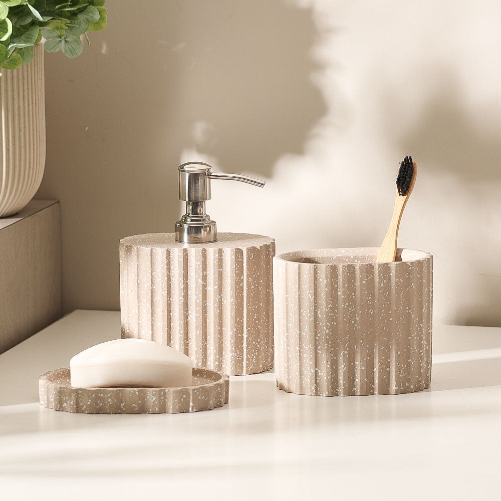 Emory 3-Piece Bathroom Set - Speckled Taupe