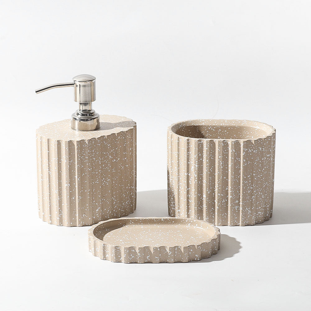 Emory 3-Piece Bathroom Set - Speckled Taupe