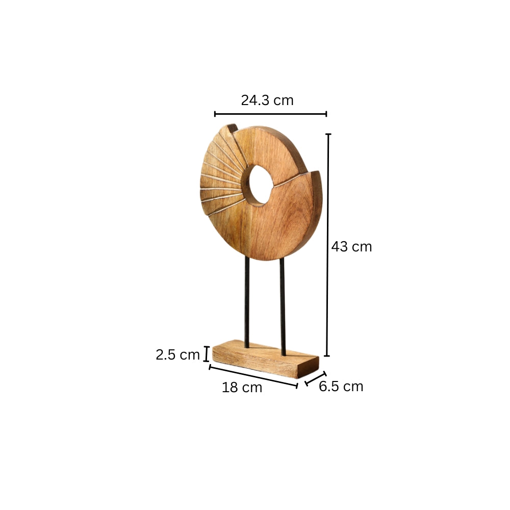 Enigma Mango Wood Sculpture - Natural Black