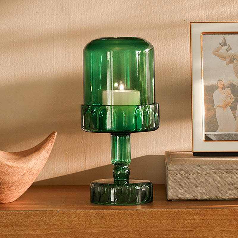 Toledo Glass Candle Holder Lamp - Teal