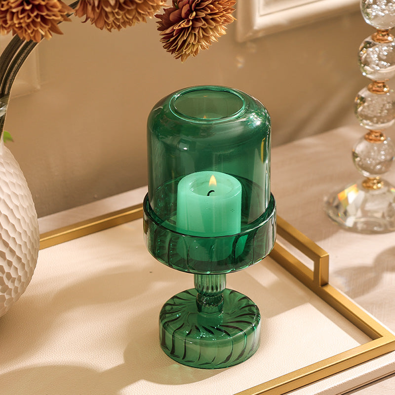 Toledo Glass Candle Holder Lamp - Teal