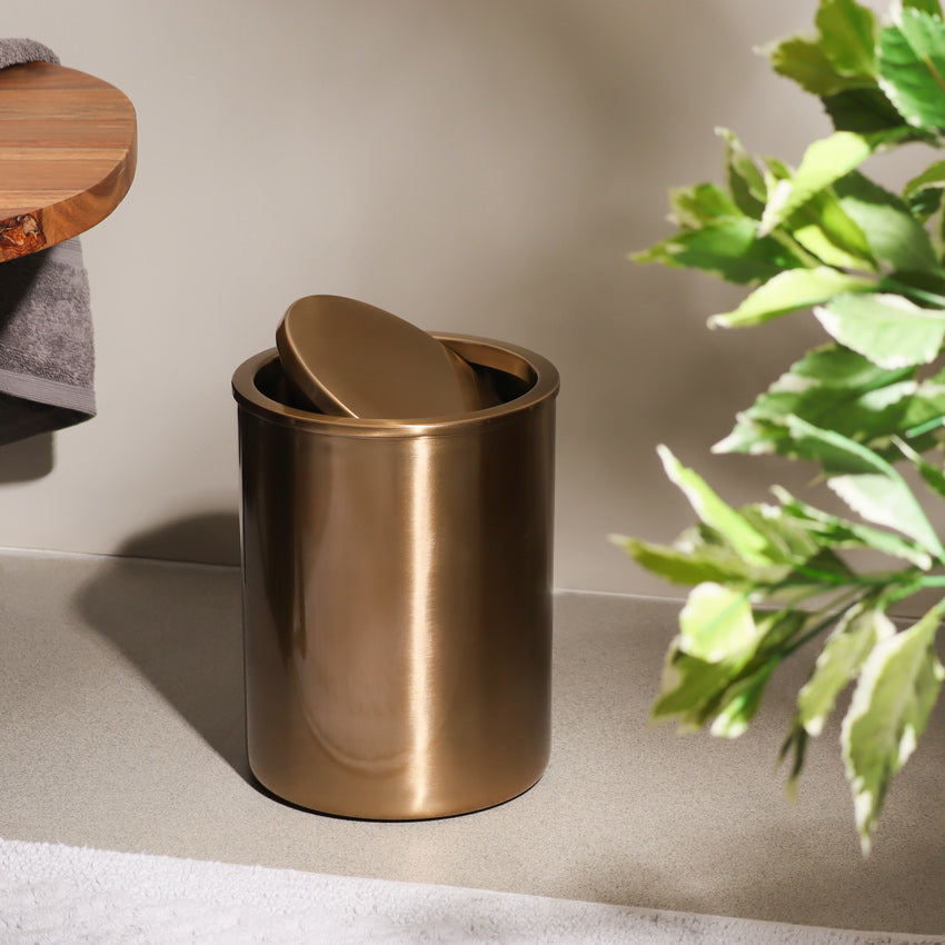 Enzo Round Waste Bin - Gold