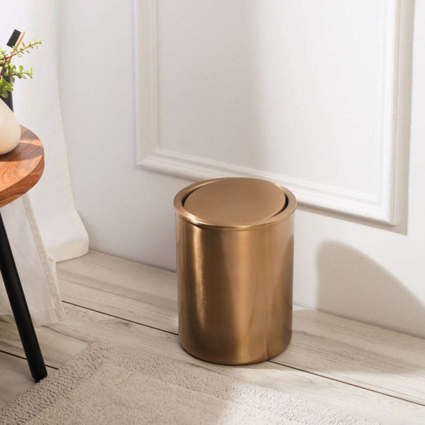 Enzo Round Waste Bin - Gold