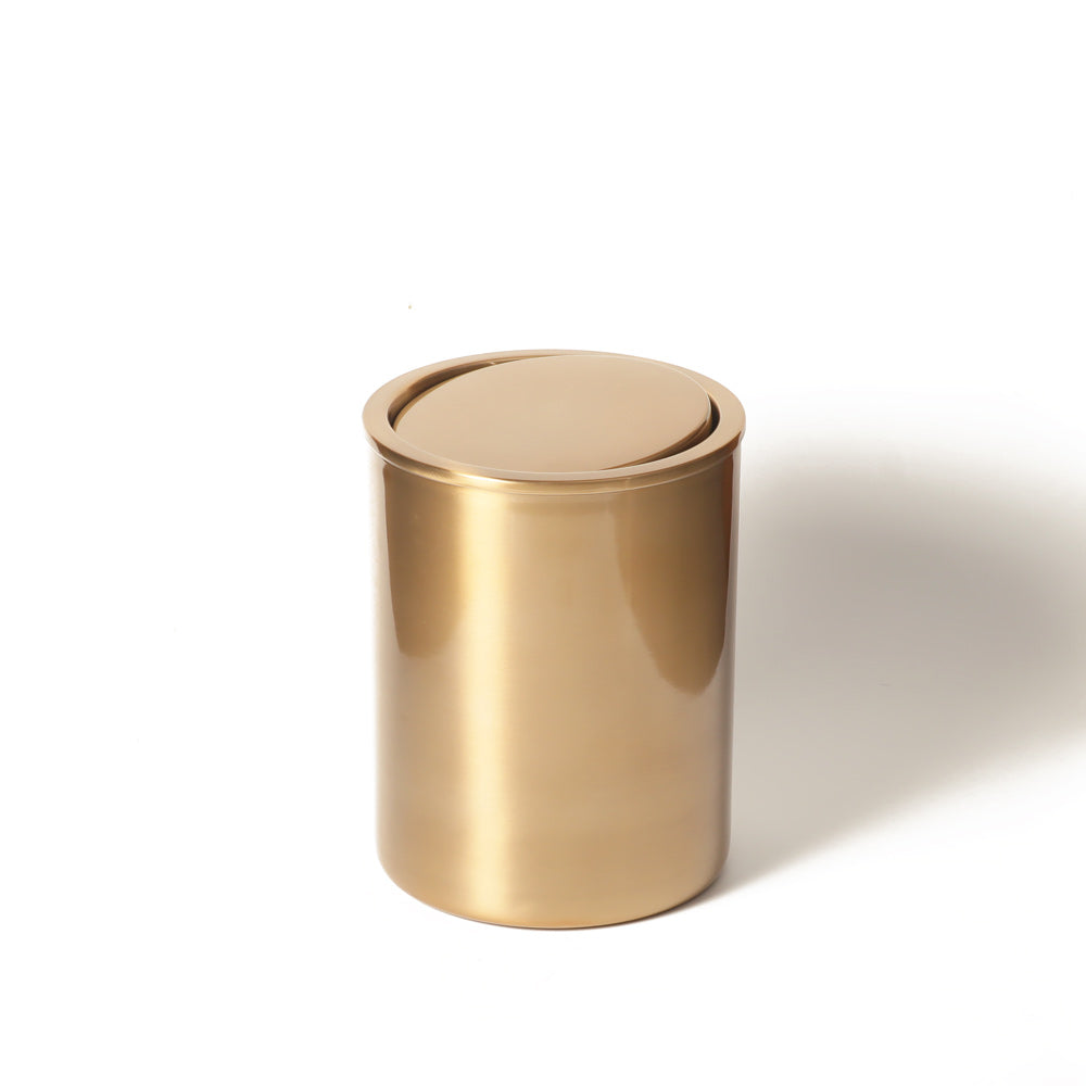 Enzo Round Waste Bin - Gold