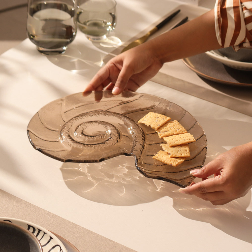 Escargot Serving Plate - Brown