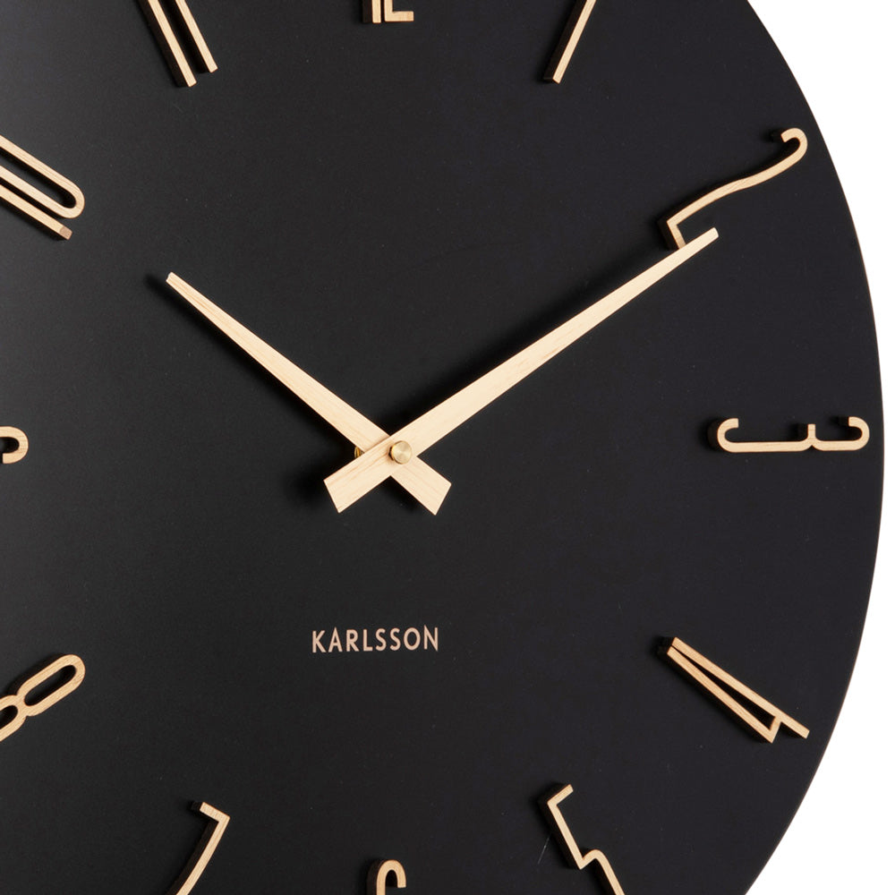 Esmerado Wall Clock 40cm - Black