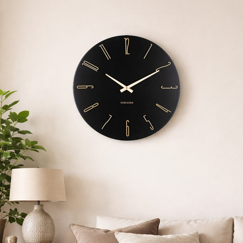 Esmerado Wall Clock 40cm - Black