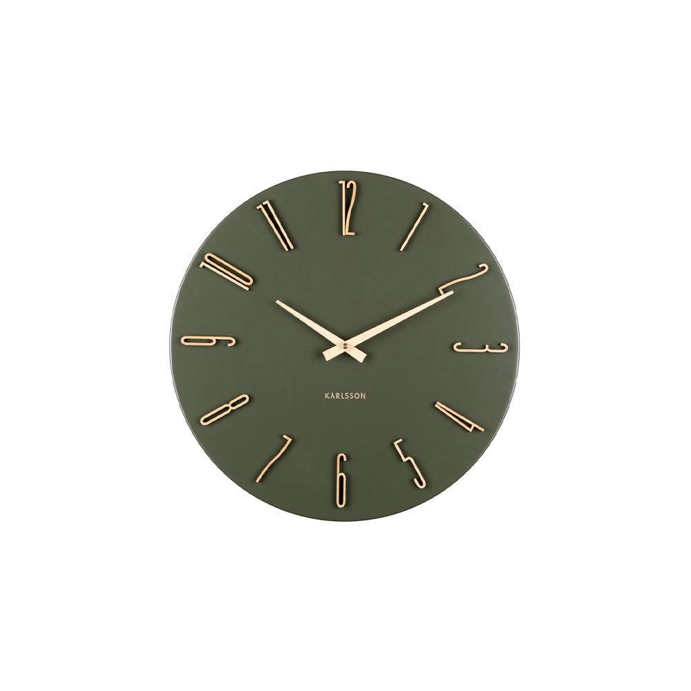 Esmerado Wall Clock 40cm - Olive Green