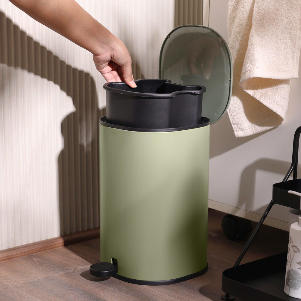 Essentials Sqround Pedal Bin 5L - Olive