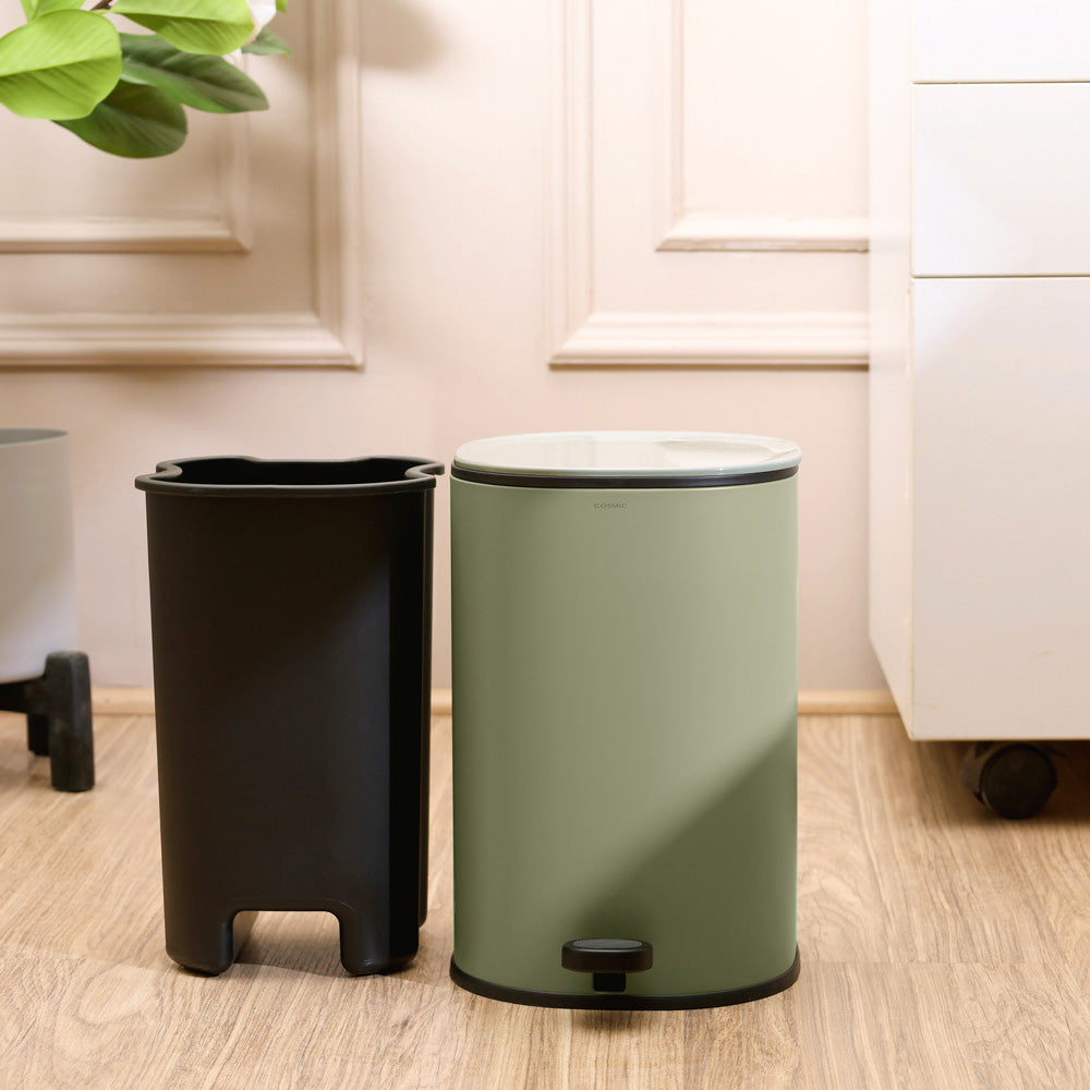 Essentials Sqround Pedal Bin 5L - Olive