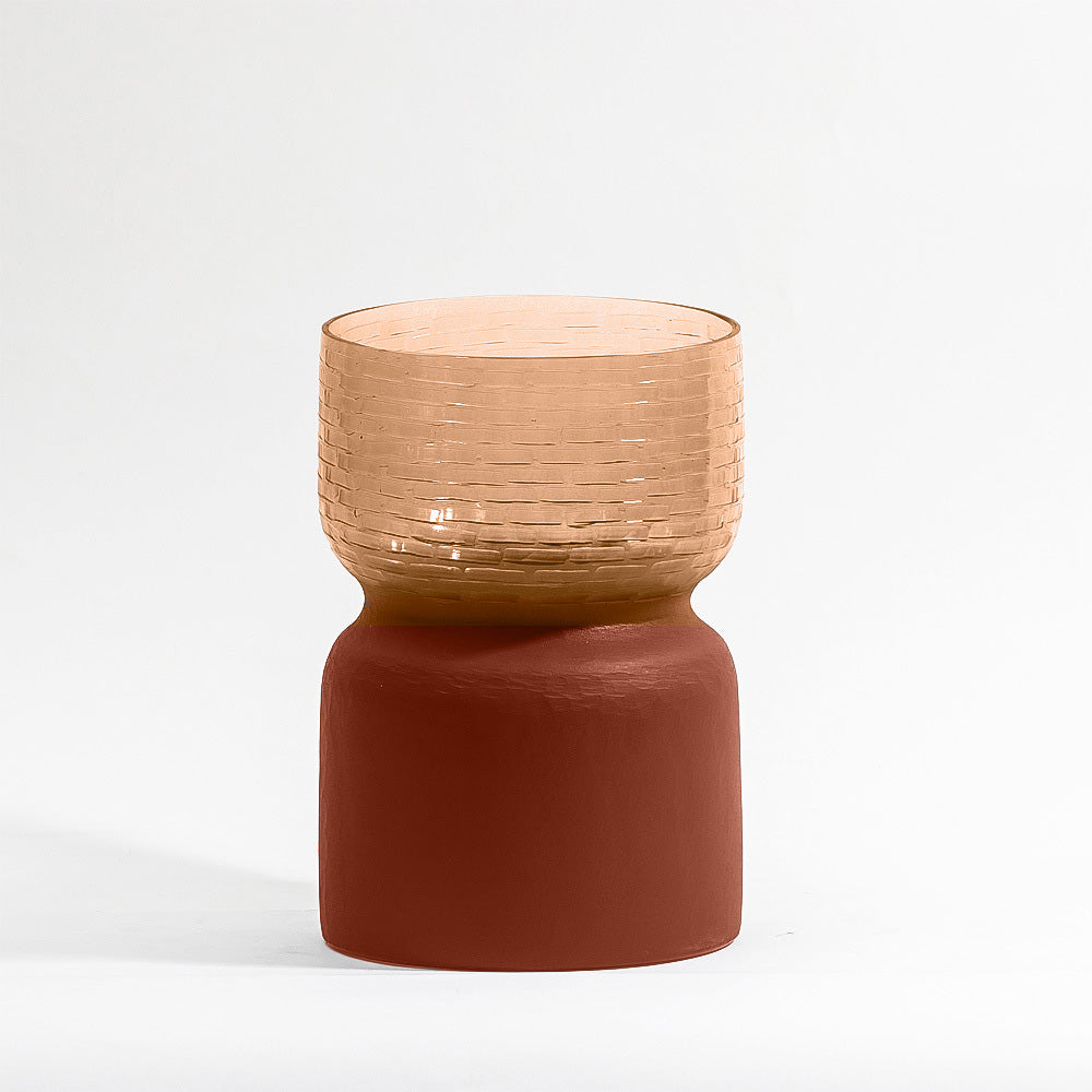Estonia Dual-Toned Glass Vase Medium - Terracotta