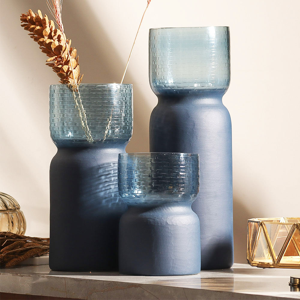 Estonia Dual-Toned Glass Vase Medium - Cobalt
