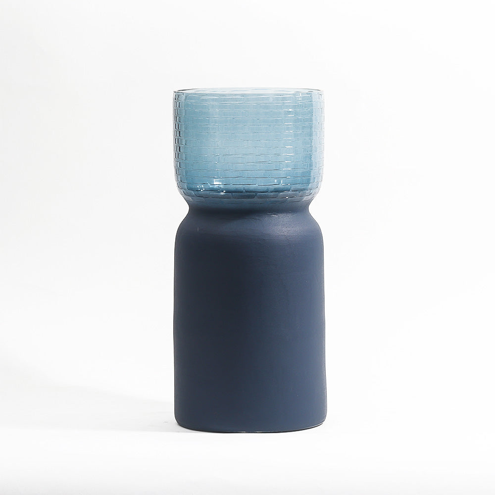 Estonia Dual-Toned Glass Vase Tall - Cobalt