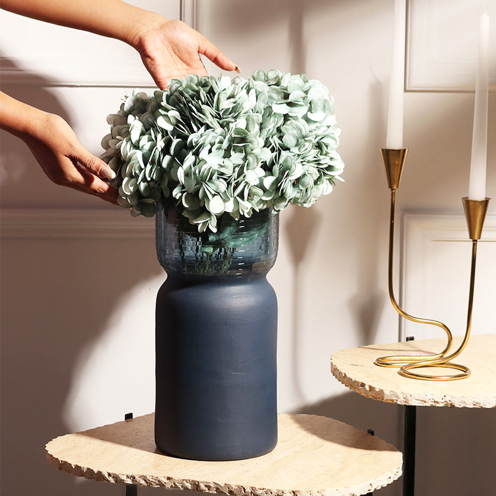 Estonia Dual-Toned Glass Vase Tall - Cobalt