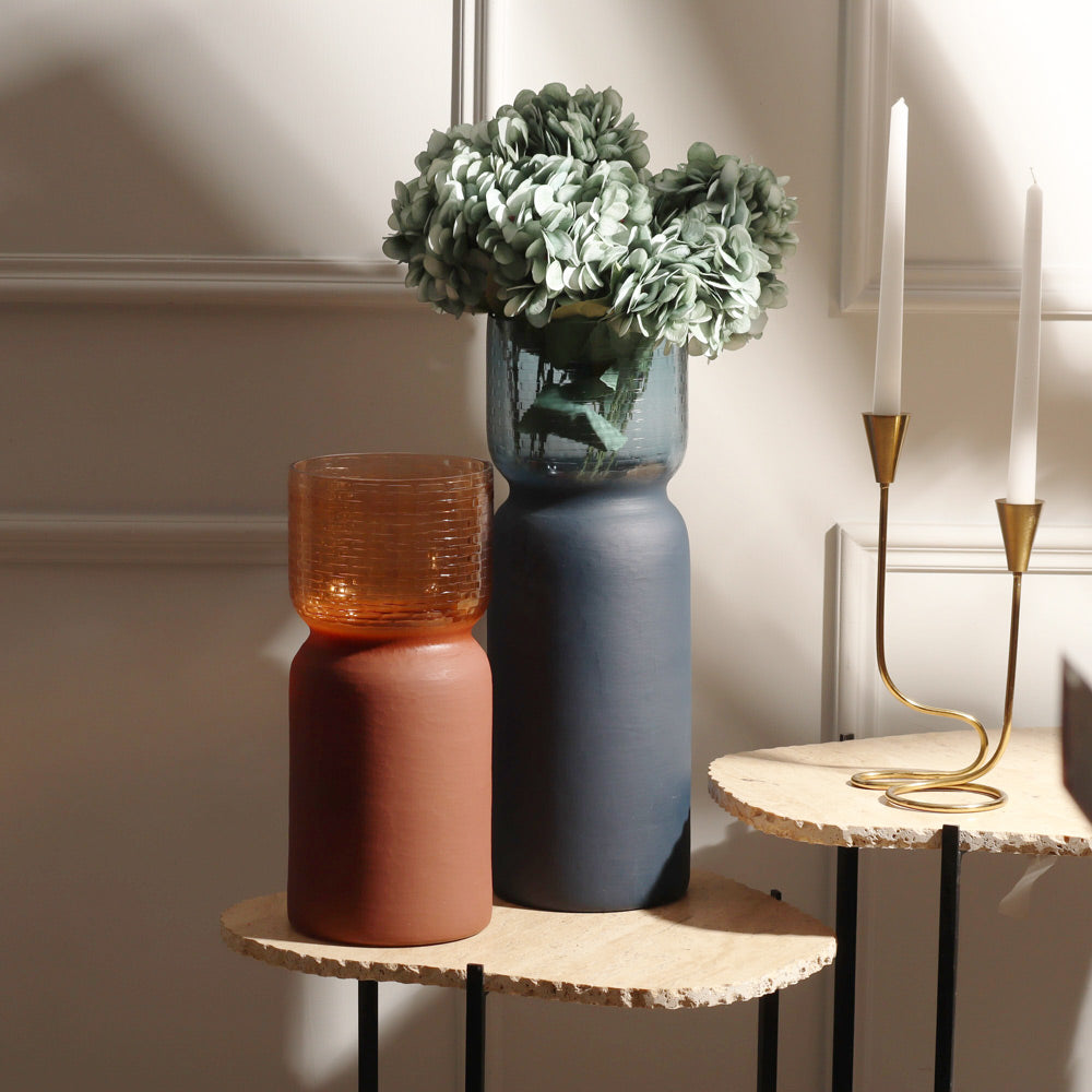 Estonia Dual-Toned Glass Vase Tall - Terracotta