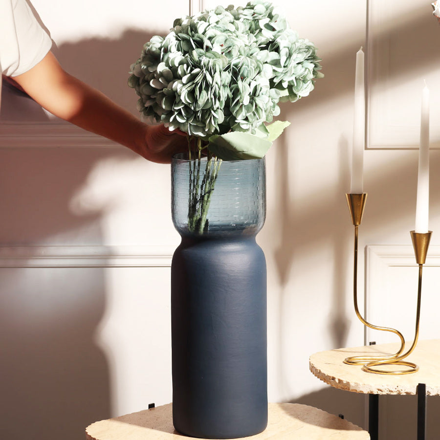 Estonia Dual-Toned Glass Vase XL - Cobalt