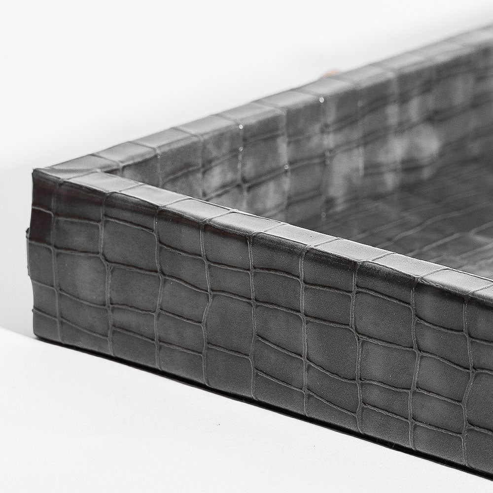 Eten Decorative Tray Large - Grey Croc