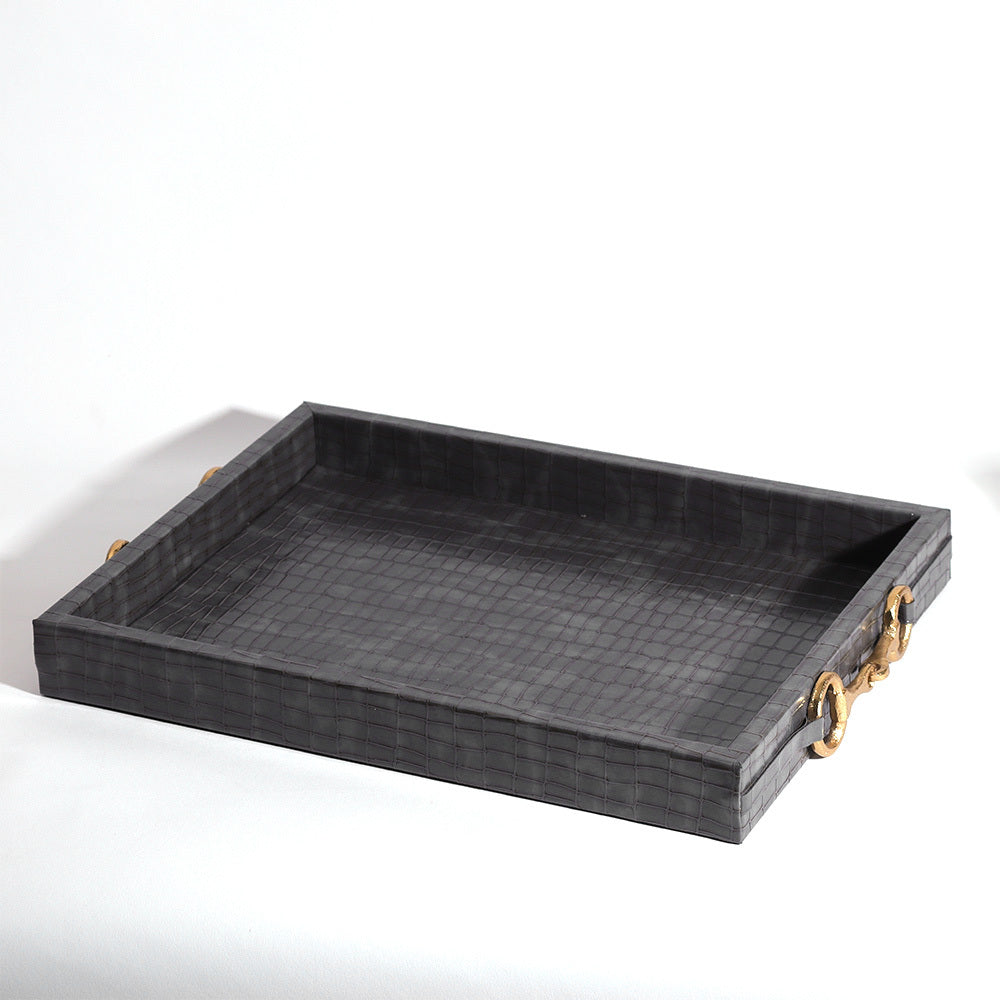 Eten Decorative Tray Large - Grey Croc