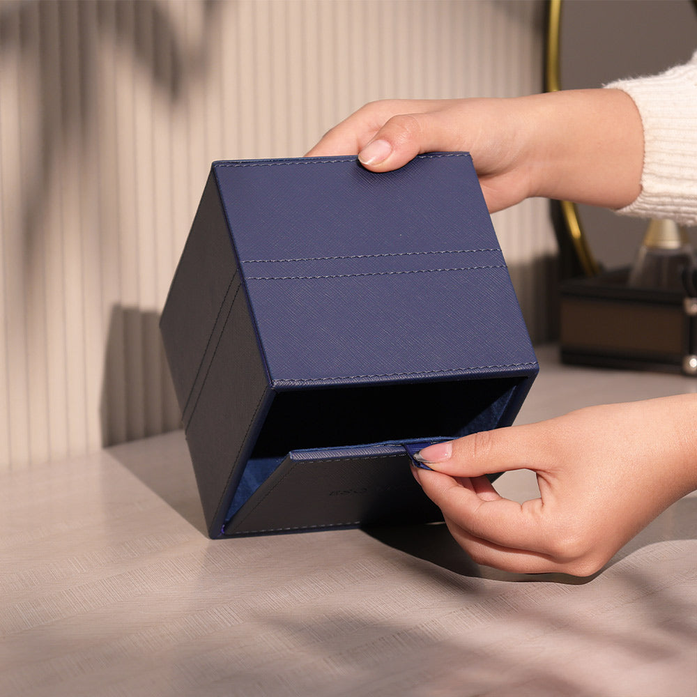Etna Square Tissue Box Holder - Navy