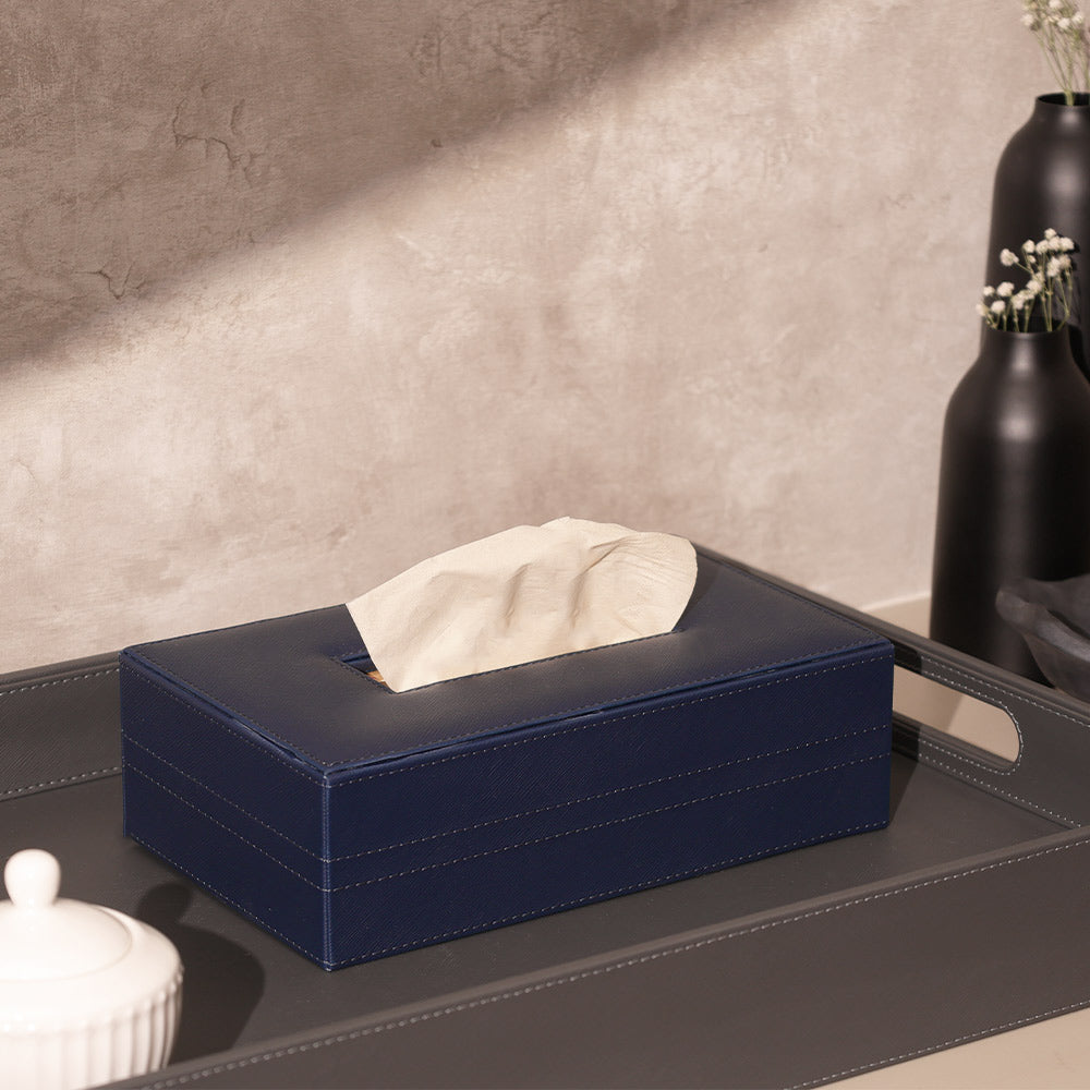 Etna Tissue Box Holder - Navy