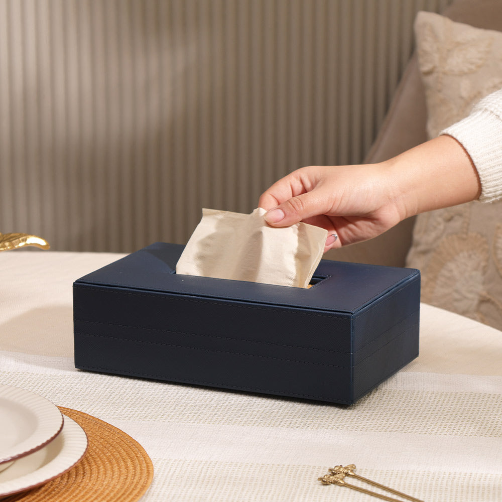 Etna Tissue Box Holder - Navy