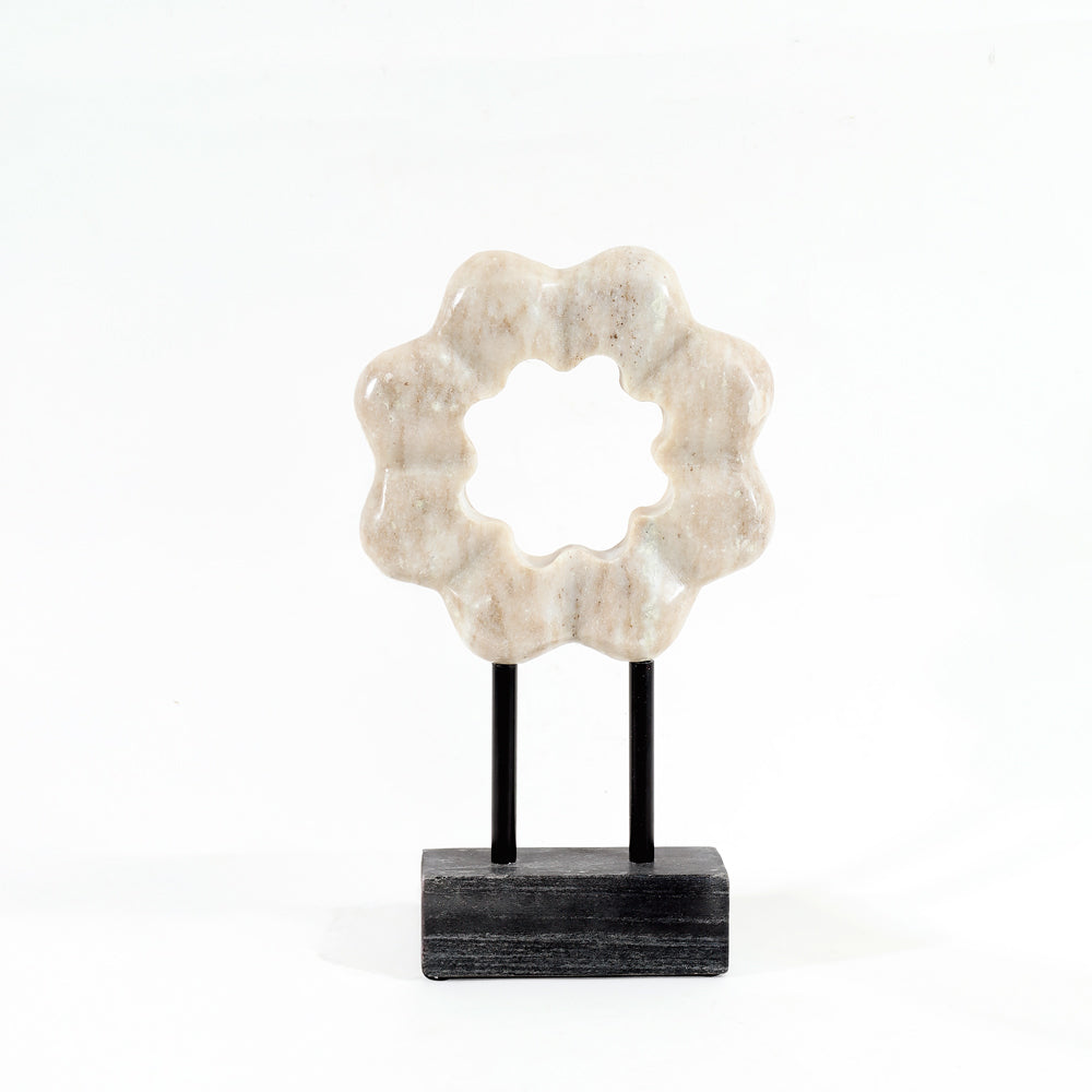 Etoile Marble Sculpture Medium - Beige Black