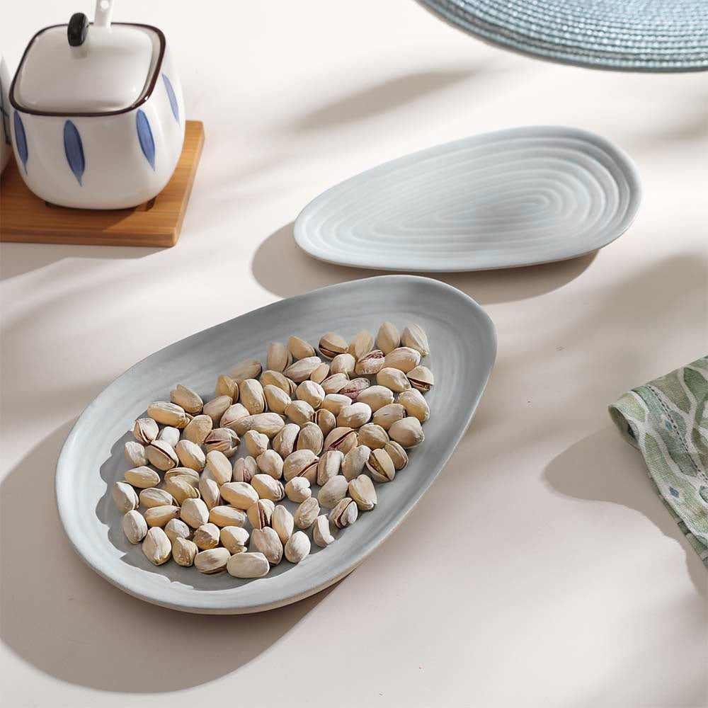 Etre Drop Serving Plate Medium - Dove Grey