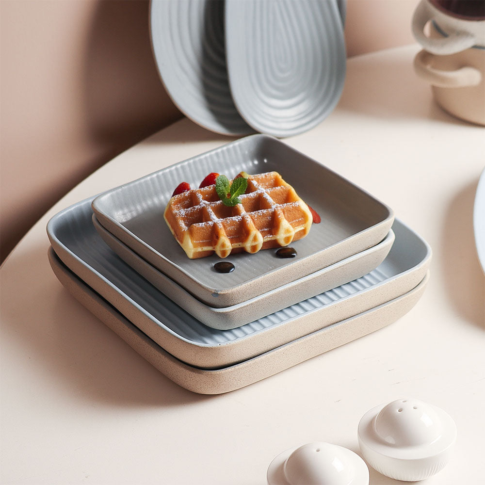 Etre Square Serving Plate Large - Dove Grey