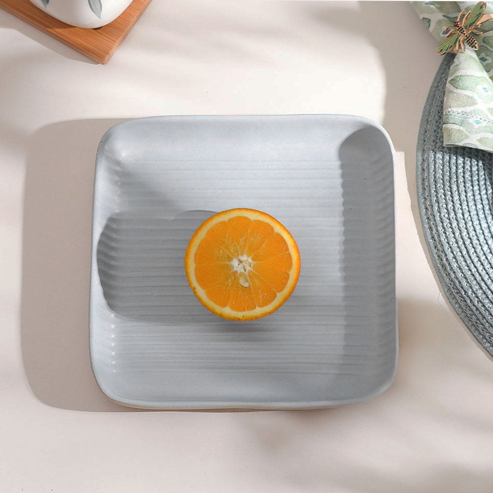Etre Square Serving Plate Large - Dove Grey