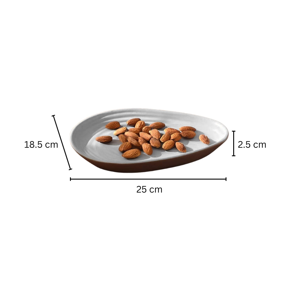 Etre Drop Serving Plate Medium - Dove Grey