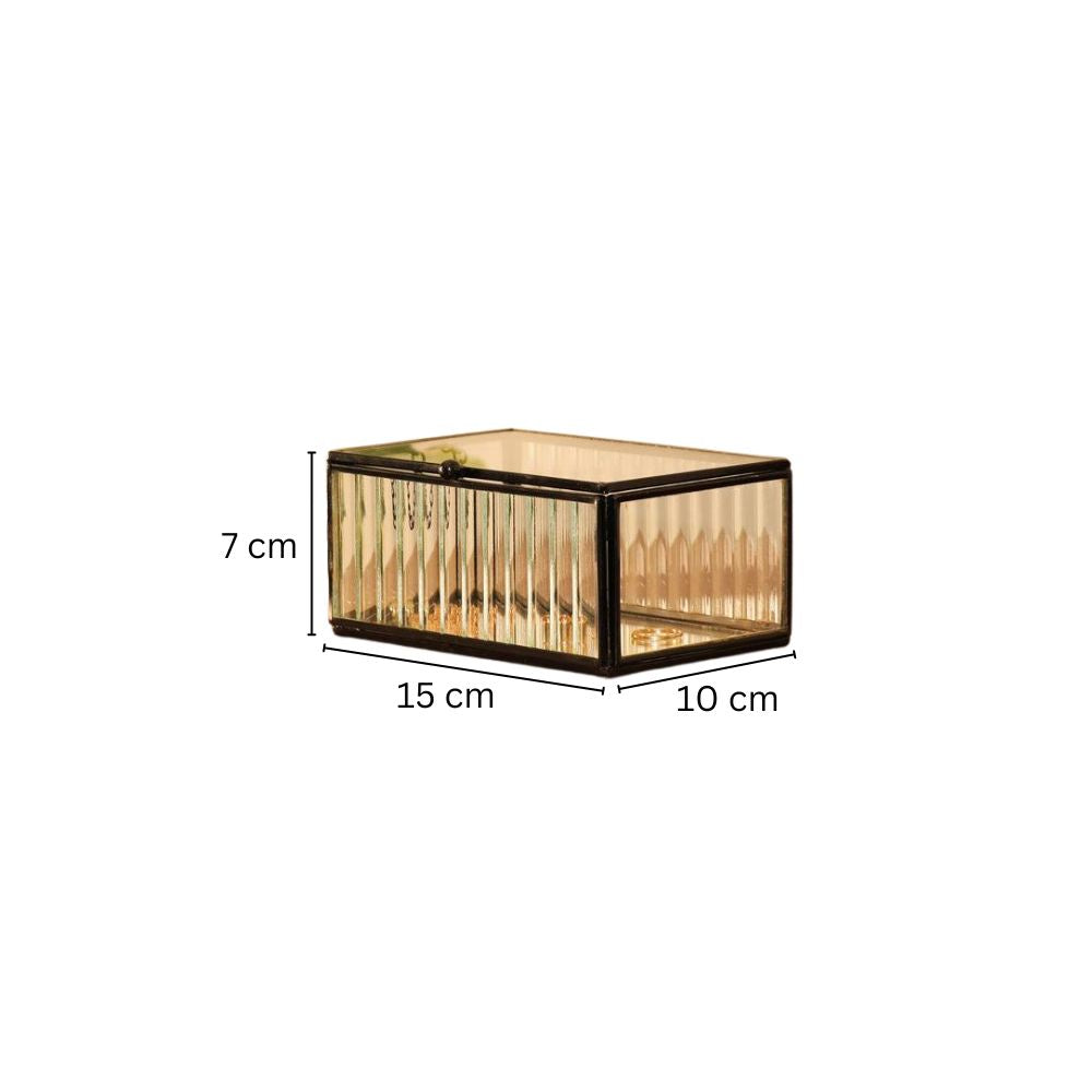 Eva Glass Jewellery Box Medium - Black